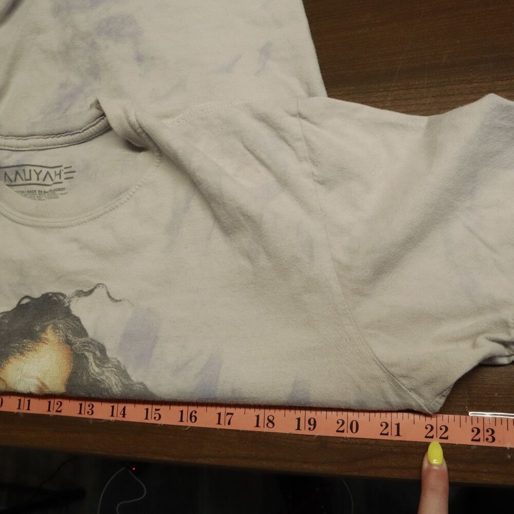 Aaliyah Tie Dye Graphic Tee Unisex XL Gray 90's Nostalgia Retro Music Streetwear - Picture 8 of 14